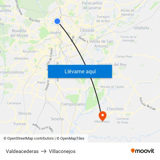 Valdeacederas to Villaconejos map