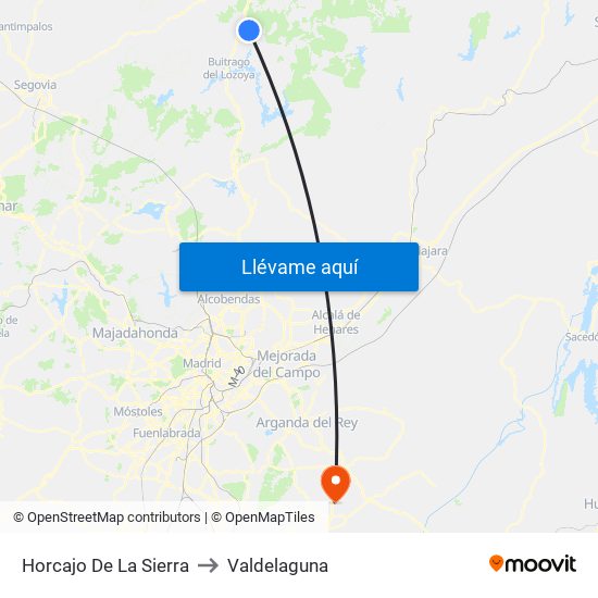 Horcajo De La Sierra to Valdelaguna map