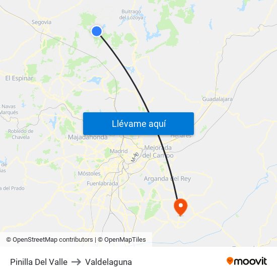 Pinilla Del Valle to Valdelaguna map