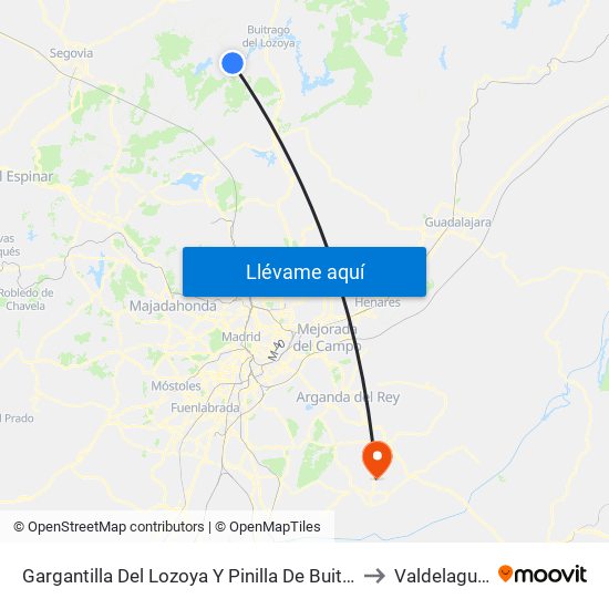 Gargantilla Del Lozoya Y Pinilla De Buitrago to Valdelaguna map