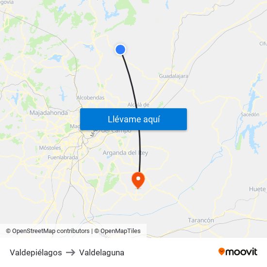 Valdepiélagos to Valdelaguna map