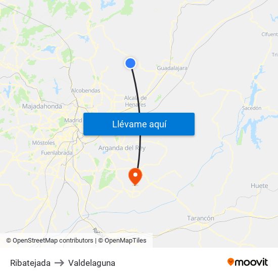 Ribatejada to Valdelaguna map