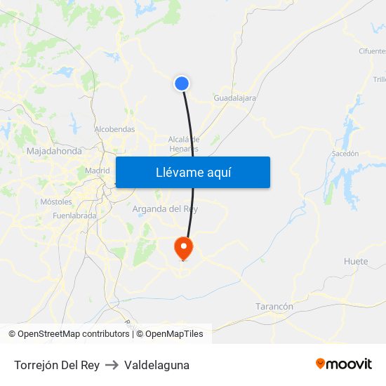Torrejón Del Rey to Valdelaguna map