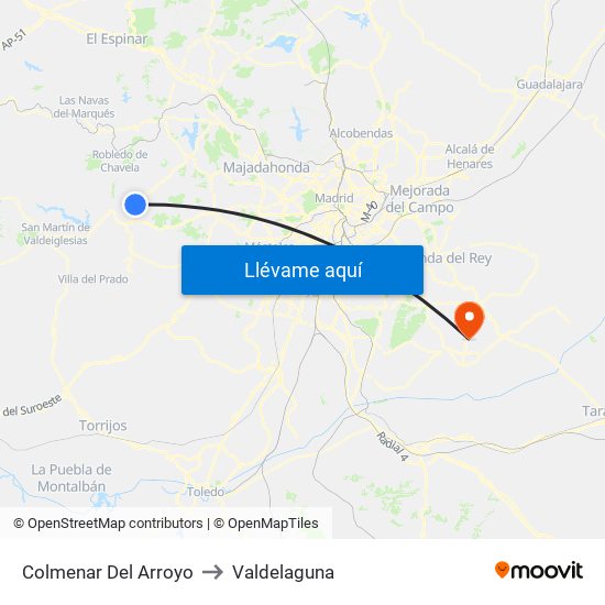 Colmenar Del Arroyo to Valdelaguna map