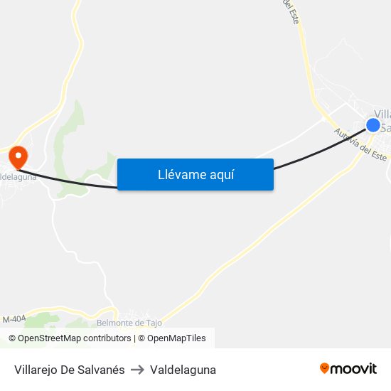 Villarejo De Salvanés to Valdelaguna map