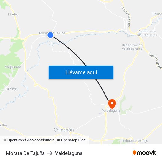 Morata De Tajuña to Valdelaguna map