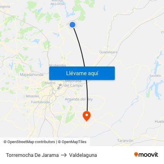 Torremocha De Jarama to Valdelaguna map