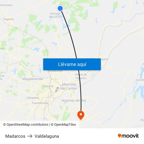 Madarcos to Valdelaguna map