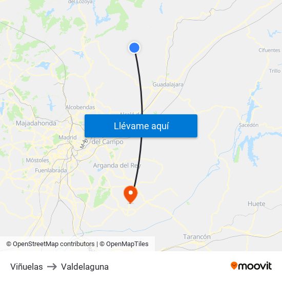 Viñuelas to Valdelaguna map