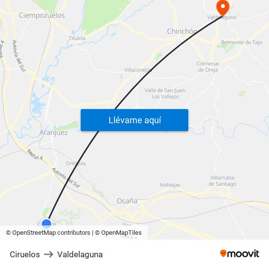 Ciruelos to Valdelaguna map