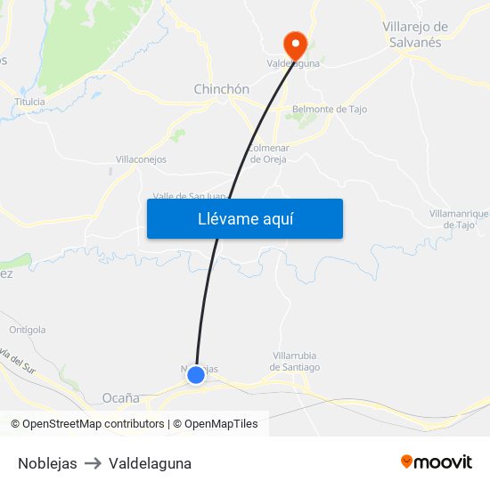 Noblejas to Valdelaguna map