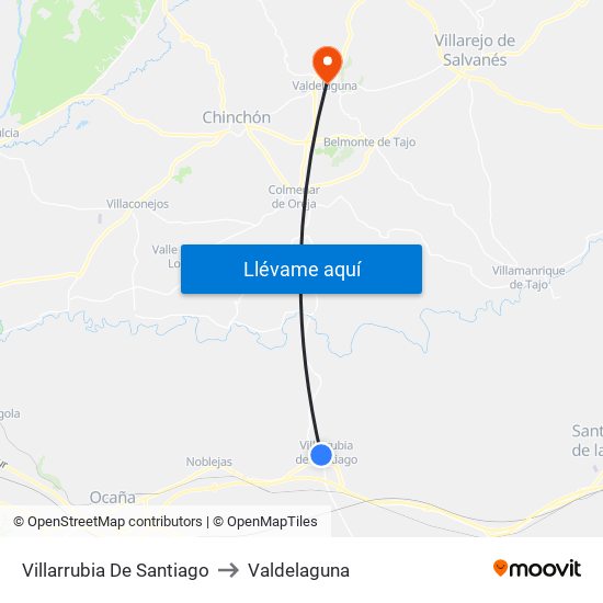Villarrubia De Santiago to Valdelaguna map