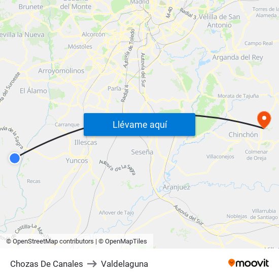 Chozas De Canales to Valdelaguna map