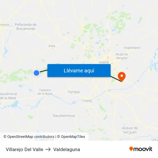 Villarejo Del Valle to Valdelaguna map