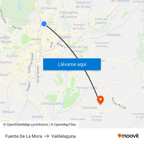 Fuente De La Mora to Valdelaguna map