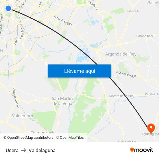 Usera to Valdelaguna map