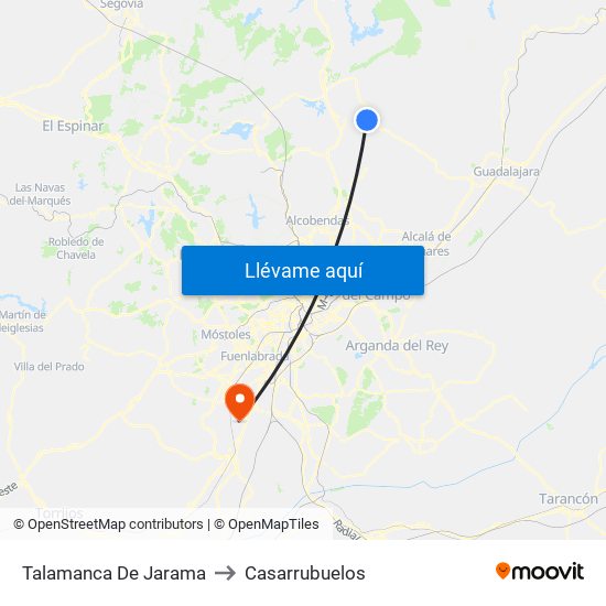 Talamanca De Jarama to Casarrubuelos map