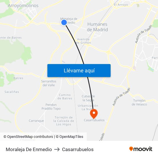 Moraleja De Enmedio to Casarrubuelos map