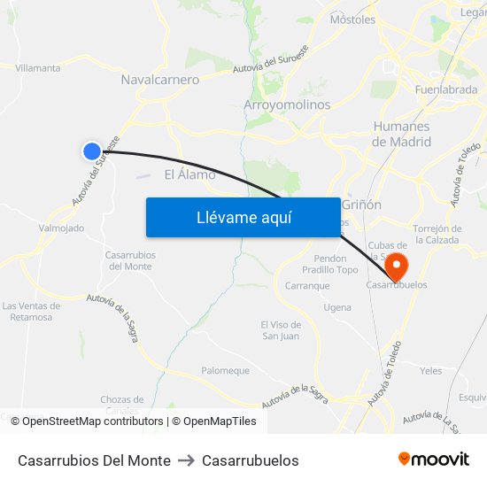Casarrubios Del Monte to Casarrubuelos map