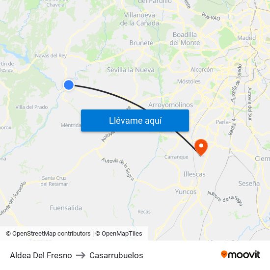 Aldea Del Fresno to Casarrubuelos map