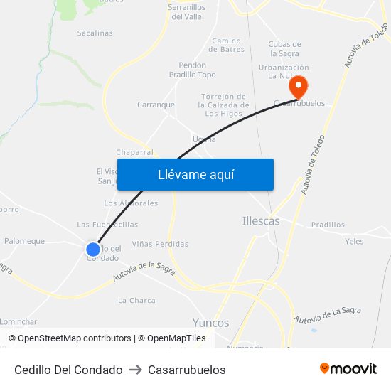 Cedillo Del Condado to Casarrubuelos map