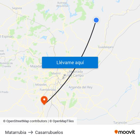 Matarrubia to Casarrubuelos map