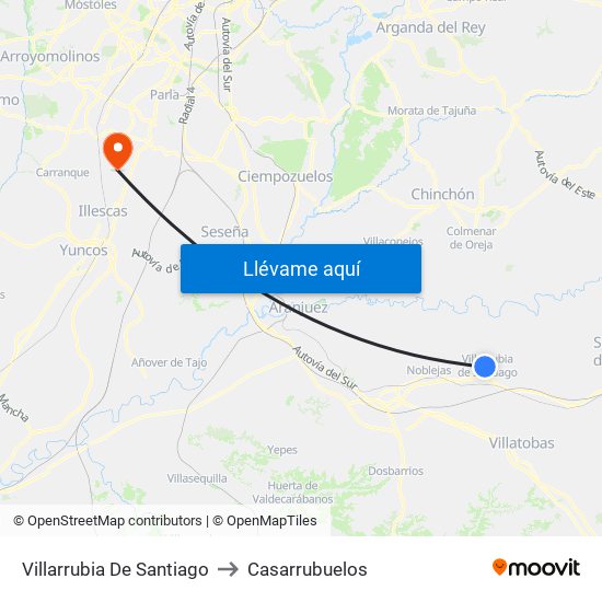 Villarrubia De Santiago to Casarrubuelos map
