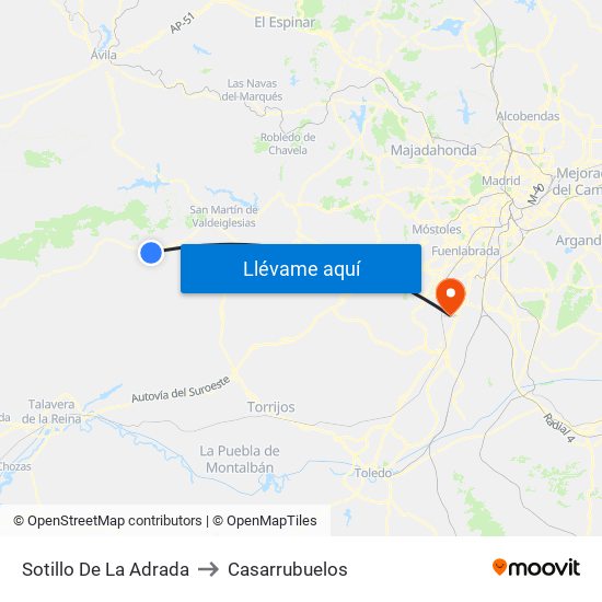 Sotillo De La Adrada to Casarrubuelos map