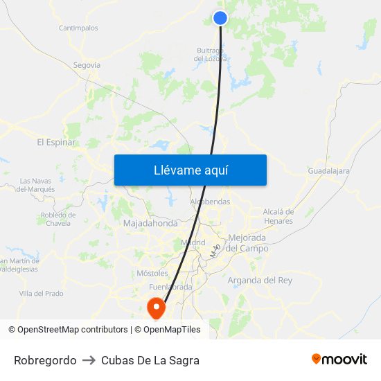 Robregordo to Cubas De La Sagra map