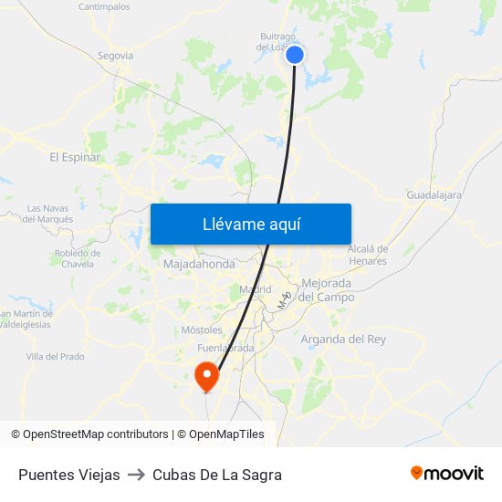 Puentes Viejas to Cubas De La Sagra map