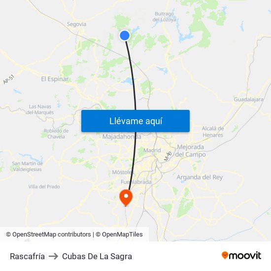 Rascafría to Cubas De La Sagra map