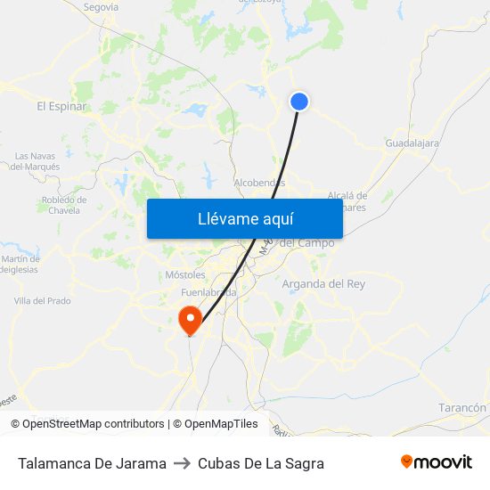 Talamanca De Jarama to Cubas De La Sagra map