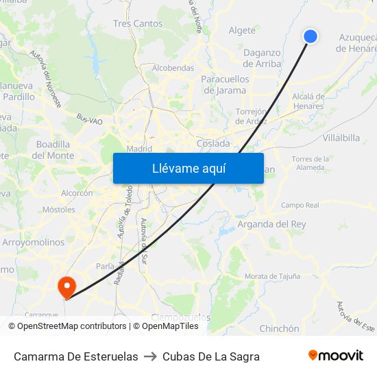 Camarma De Esteruelas to Cubas De La Sagra map
