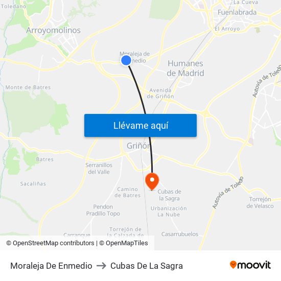 Moraleja De Enmedio to Cubas De La Sagra map