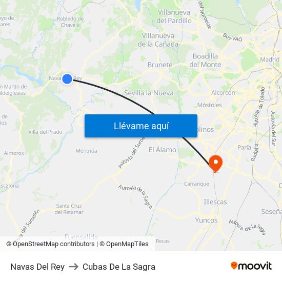 Navas Del Rey to Cubas De La Sagra map