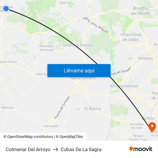 Colmenar Del Arroyo to Cubas De La Sagra map