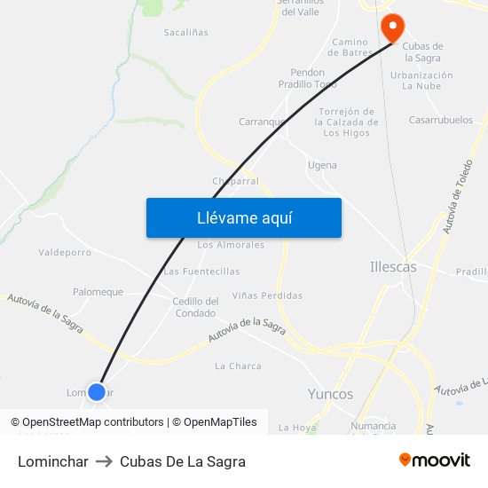 Lominchar to Cubas De La Sagra map