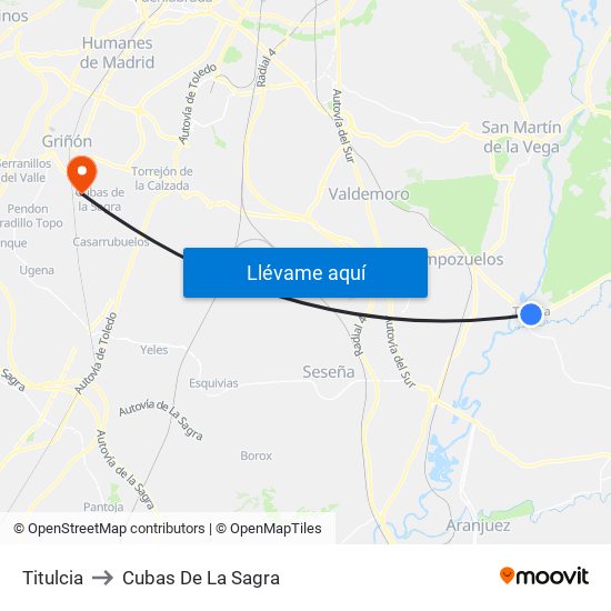 Titulcia to Cubas De La Sagra map