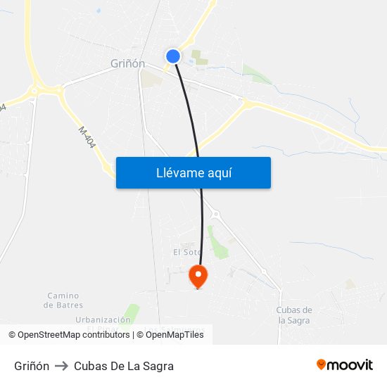 Griñón to Cubas De La Sagra map