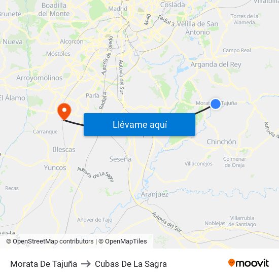 Morata De Tajuña to Cubas De La Sagra map