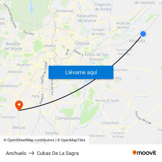 Anchuelo to Cubas De La Sagra map