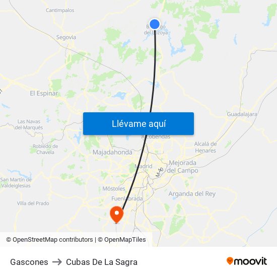 Gascones to Cubas De La Sagra map