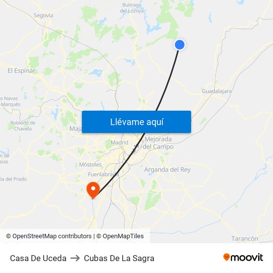 Casa De Uceda to Cubas De La Sagra map