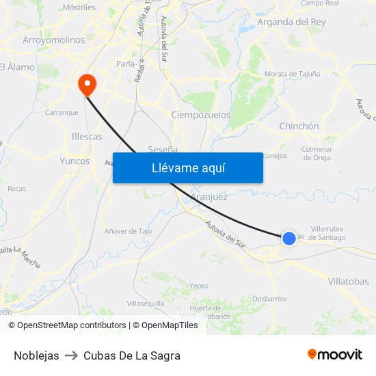 Noblejas to Cubas De La Sagra map