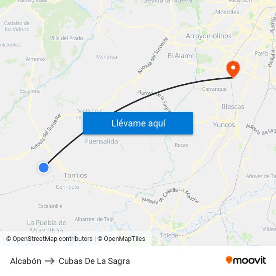 Alcabón to Cubas De La Sagra map