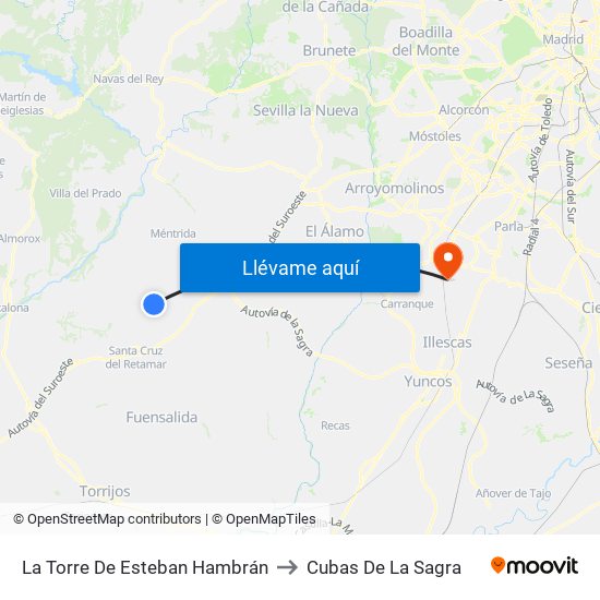La Torre De Esteban Hambrán to Cubas De La Sagra map