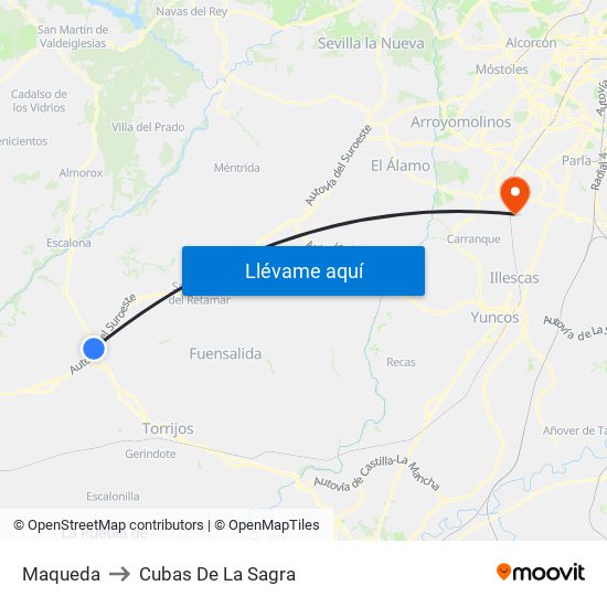 Maqueda to Cubas De La Sagra map