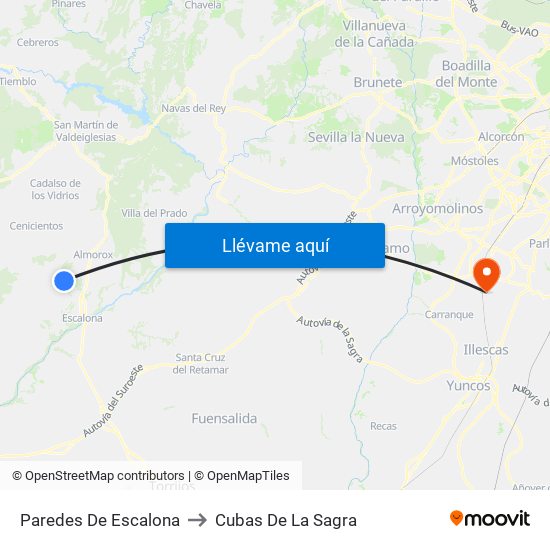 Paredes De Escalona to Cubas De La Sagra map