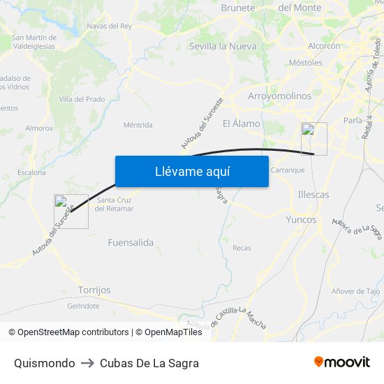 Quismondo to Cubas De La Sagra map