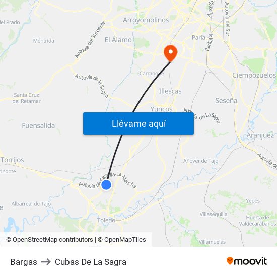Bargas to Cubas De La Sagra map